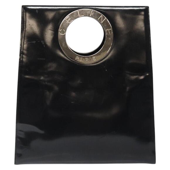CELINE Hand Bag Enamel Black Silver - Picture 2 of 12